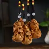 Souvenir de Navidad Talla en Madera de Ciprés Llavero Colgante Navideño Productos de Madera del Zodiaco de Dibujos Animados Dragón, Serpiente y Año del Caballo