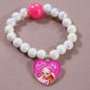 Pulseira de contas de cor doce infantil, linda pulseira de princesa Barbie de desenho animado, menina, tudo combinando, primeiro lote de joias