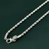 Colar de Corda Torcida 3mm em Prata 925 Galvanizada Modelo Mais Vendido Europeu e Americano Aliexpress Temu Em Estoque 40-75cm