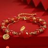 Pulseira imitação Hetian Yu feminina design nicho ins que não desbota retrô temperamento luxo leve presente para amigas Bai combina