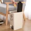 Cubo de basura doméstico Aomat, cubo de basura de plástico para baño, cocina, sala de estar, cesta de papel creativa tipo pedal
