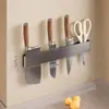Estante Lateral de Acero al Carbono Soporte para Cuchillos de Cocina Estante de Almacenamiento Bloque de Cuchillos Montado en Pared Estante de Almacenamiento Montado en Pared Cesta de Almacenamiento Soporte para Cuchillos