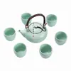 Tetera Ruyao con Asa Tamaño Grande Juego de Té Kung Fu Cerámica para Hogar Jarra de Agua Fría Logo de Negocio Regalo de Negocio para Personas Mayores
