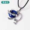Pingente de gato fofo de cristal natural transfronteiriço, pó roxo, cristal branco, colar de animal, acessórios de roupas de personalidade, decorações
