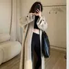 Cardigan de Tricô de Alta Qualidade Coreano Francês Gola V Macio e Sedoso Amigo da Pele Casaco Suéter Solto Comprimento do Joelho para Mulheres