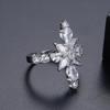 Jinse Novo Estilo Luz Luxo Colorido Anel de Flor Feminino Vivible Ajustável Conjunto de Cobre Zircon Flor Anel de Dedo Indicador