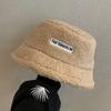 Famoso en Internet Sombrero de Pescador de Lana de Cordero para Mujer Invierno Felpa Teddy Sombrero de Lana de Cordero Otoño e Invierno Estilo Coreano Versátil Lindo Sombrero de Cubo Moderno