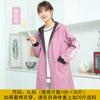 Delantal de invierno para adultos, forro polar grueso, estampado de logotipo, cálido, de manga larga, impermeable, para el hogar, ropa de trabajo para hombres y mujeres.