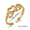 Nuevo Conjunto de Anillos Geométricos Irregulares de Acero de Titanio para Comercio Transfronterizo, Anillo Personalizado de Dedo Índice con Perlas de Corazón Hueco para Mujer