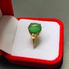 Anillo ajustable de calcedonia verde con incrustaciones de plata S925 para mujer, con ágata de hielo y jade.