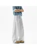 Calça Masculina de Seda de Gelo Listrada, Estilo Verão Fino, Roupa Masculina Estilo Old Money, Calça Larga Casual Caída Tamanho Grande Yamamoto