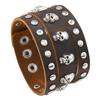 Exportación Europea y Americana Exportación Joyería Punk Retro Pulsera de Cuero de Vaca Pulsera para Hombre Cuero Ancho Calavera Cuero Genuino