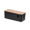 Caja de Gestión de Cables de Plástico Caja de Regleta Caja de Conexiones Enchufe Cable de Alimentación Antichoque Cubierta de Bambú para Uso Doméstico