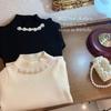 Nueva Camiseta Base Engrosada de Otoño e Invierno para Niñas, Suéter de Cuello Alto para Niños Mayores, Ropa Interior Tejida Elegante