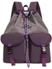 Mochila con cordón de bloques de color amarillo lima y menta, estilo montaña, vibra dopamínica juvenil, mochila ligera para viajes al aire libre