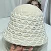 Versão coreana do chapéu de pescador jacquard fino de malha nicho feminino primavera e verão viagem proteção solar chapéu rosto Pequeno Coringa