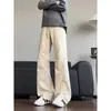 Calça jeans flare masculina bordada estilo americano, design moderno de primavera, calça de corte inclinado, caimento solto, calça reta slim