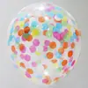 Globo de lentejuelas de 18 pulgadas con red de confeti rojo, rosa y dorado, globo de látex transparente.