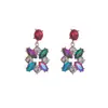 Pendientes Colgantes Irregulares con Tachuelas de Diamante Estilo Retro Ins Europeo y Americano He Ming Jewelry, Accesorio de Moda Versátil para el Día a Día