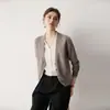 Cárdigan de cachemira con cuello en V para mujer, intelectual, tejido de punto de dos piezas falsas, top exterior versátil, tejido exterior de color block suelto para otoño e invierno