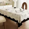 Toalha de Mesa de Luxo Leve de Alta Qualidade Impermeável e à Prova de Óleo Estilo Retro Americano Dopamina Tapete para Mesa de Jantar Estilo Ins Toalha de Mesa para Mesa de Centro