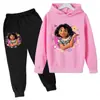 Transfronterizo 2025 Nueva Primavera y Otoño Nuevo Santa Claus Niños y Niñas Sudaderas con Capucha y Pantalones Deportivos de Dibujos Animados de Manga Larga Moderno