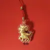 Pingente de folha de ouro: Ovelha que traz sorte e promove riqueza, pingente banhado a ouro, chaveiro, decoração de bolsa, presente de evento