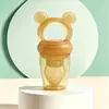 Juguete para morder de frutas y verduras para bebés, herramienta de suplemento alimenticio de frutas para bebés mayores de 6 meses, bolsa agitadora de grado alimenticio con tetina de puré de frutas