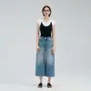 Nuevos Jeans Franceses Otoño/Invierno para Mujer Versátiles Personalidad Relajados Pierna Ancha Algodón Lavado Azul Retro Acortados Pantalones Casuales
