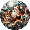 Venda quente transfronteiriça ornamentos acrílicos planos para pendurar série de Natal redondos 3D decoração de casa