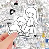 120 Pegatinas de Dibujo Simple para Parejas, Pegatinas Lindas de Dibujos Animados para Material de Bloc de Notas, Pegatinas Decorativas DIY para Escritorio al por Mayor