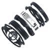 Punk Novo Europeu e Americano Simples Retrô Pulseira de Couro Trançado Pulseira Fonte Transfronteiriça Kit de Combinação DIY Pulseira