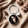 Chaveiro de Flor Rosa Mais Vendido no Exterior Letra A-Z Moda Retrô Pedra do Tempo Chaveiro de Carro Personalizado Atacado