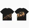 Hip-Hop Americano High Street Holgadas Estampadas con Letras Camisetas de Pareja para Hombre y Mujer Tendencia de Moda de Verano Cuello Redondo Mangas Cortas