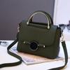 Bolso Nuevo Simple Redondo de Cerradura Color Sólido Celebridad de Internet Hombro Portátil Transfronterizo Lindo Cuadrado Pequeño Dropshipping Bolso para Mujer