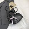 Bolsa de Mão com Laço Estilo Coreano para Mulheres 2025 Outono Nova Moda Exquisite Bolsa Quadrada Pequena Tendência Casual Bolsa Transversal