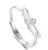 Rueda de la fortuna diseño luminoso original anillo de pareja alas de ángel plata de ley S925 no se decolora joyería de nicho de alta gama