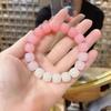 Pulseira de mão Bodhi ao redor do dedo gradiente azul macio rosa pêssego amantes versão estudante gelo através de texto de mão brincar pulseira mulheres