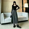 Falda midi floral estilo coreano línea A para mujer 2026, de cintura alta, que cubre las caderas, adelgazante, retro, falda versátil transfronteriza