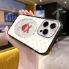 Funda de Teléfono Simple Estilo Ins con Corazones y Lunares para iPhone 17 Acrílico Transparente 16 Apple 15 Funda Magnética Magsafe
