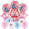 Set de Globos de Anime con Forma de Dibujos Animados Estrella Bebé Stitch Juguete para Niños Decoración para Fiesta de Cumpleaños