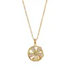 Collar Colgante Flor de Cinco Pétalos Giratoria de Comercio Exterior Amazon para Mujer, Diseño de Moda Versátil, Cadena para Clavícula, Accesorios de Joyería de Nicho