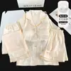 Conjunto de Pijama Três Peças de Seda Gelada Macio e Respirável para Meninas, Estilo Casa Simples e Casual