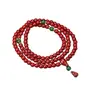 Pulseira de Contas Budistas de Oração com 108 Contas de Cinábrio Dourado Roxo Mineral Cru, Contas Budistas de Oração de Cinábrio Estilo Chinês com 108 Contas, Joia de Mão Retrô Artística