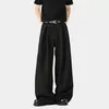 Calça Plissada Tridimensional Estilo Americano para Homens, Marca da Moda com Efeito de Caimento, Calça Casual Emagrecedora, Calça Longa Solta para o Verão 2026