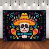 Cross-border Novo Halloween Fundo Pano Caveira Decorações Bandeira Tapeçaria Pano de Parede Dia Mexicano da Bandeira Morta