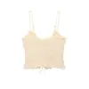 Camisole Sexy de Renda Lisa da Marca Z para Mulheres, Novo Estilo Europeu e Americano com Laço, Adequado para Usar por Cima ou em Camadas
