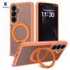 Fábrica Adequado para Série Samsung S26 Capa de Celular com Suporte Giratório S25 Magnético Fosco PC+TPU Capa Protetora Anti-Queda
