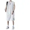 Conjunto de Camisetas sin Mangas para Hombre, Chaleco de Baloncesto de Seda de Hielo Delgado de Secado Rápido para Verano, Conjunto Casual Deportivo de Dos Piezas