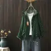 Cárdigan con capucha holgado para mujer con estampado floral de dibujos animados artísticos, temporada Primavera/Verano 2026